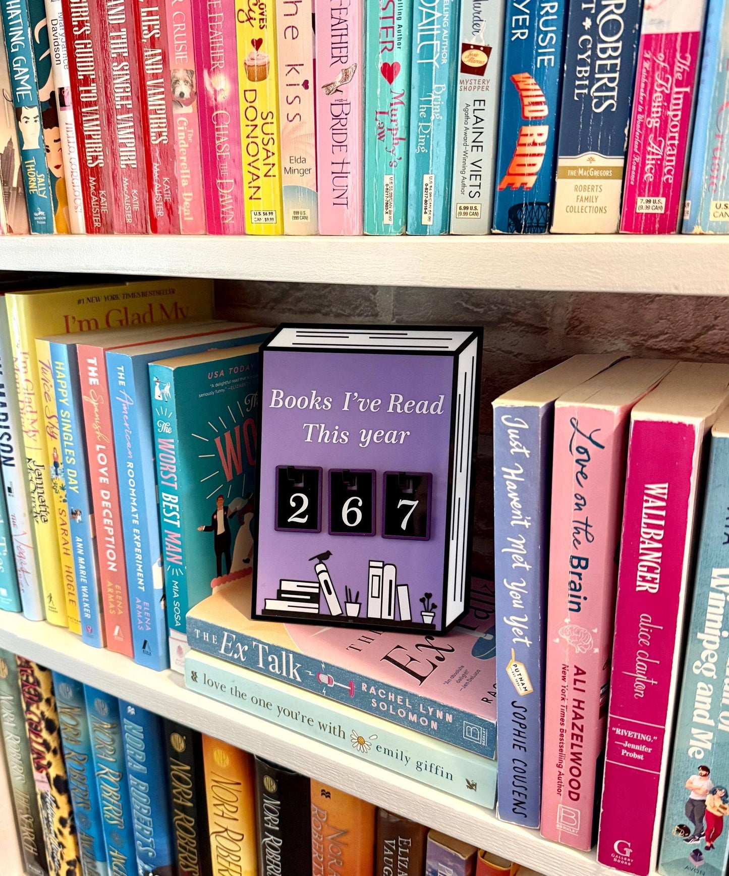 Acrylic Yearly Book Counter - Lilac