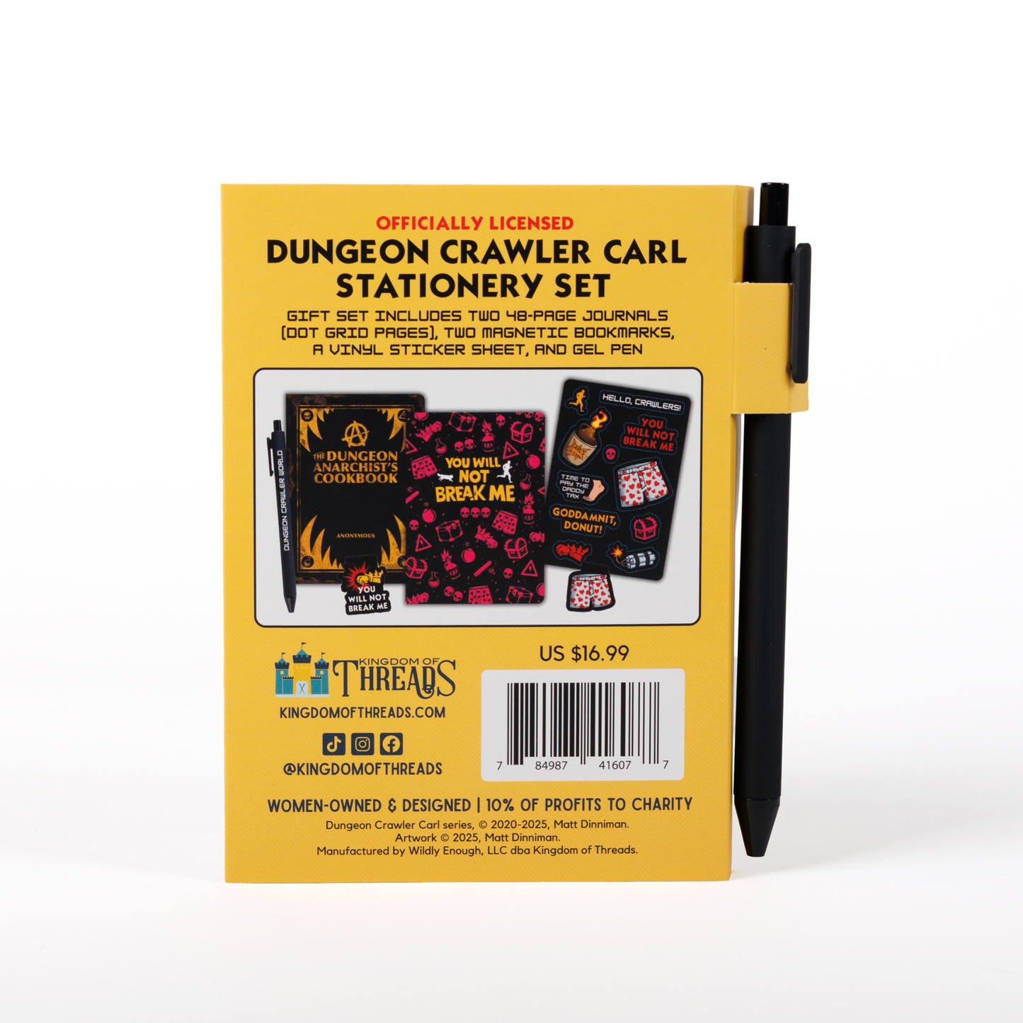 Dungeon Crawler Carl Stationery Gift Set | Anarchist’s Cookbook