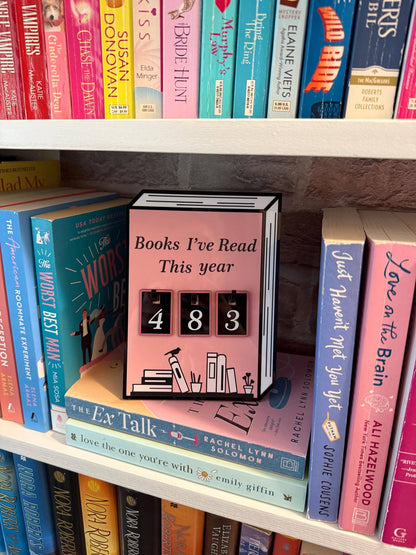 Acrylic Yearly Book Counter - Pink