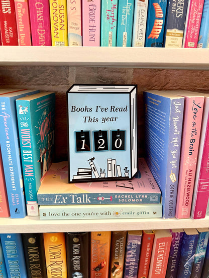 Acrylic Yearly Book Counter - Light Blue