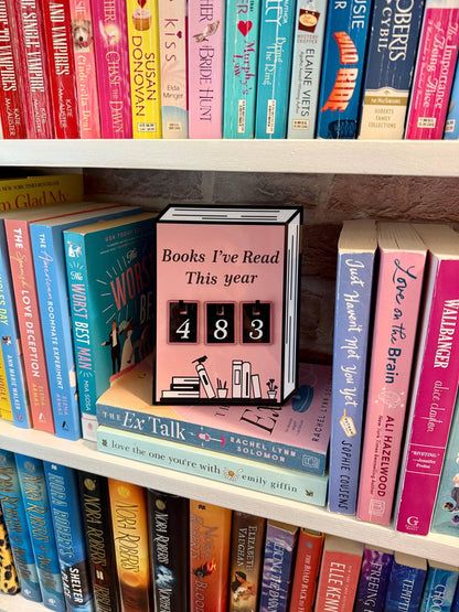 Acrylic Yearly Book Counter - Pink