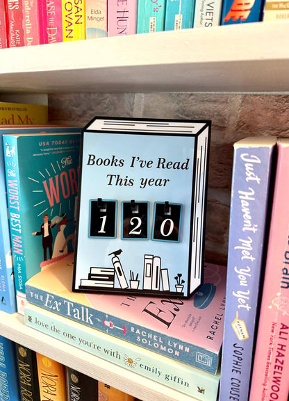 Acrylic Yearly Book Counter - Light Blue
