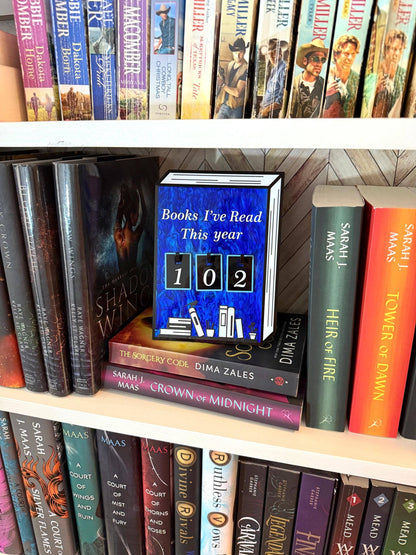 Acrylic Yearly Book Counter - Dark Blue