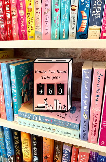 Acrylic Yearly Book Counter - Pink