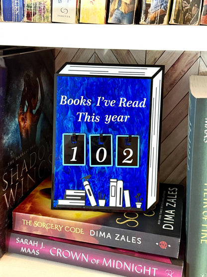 Acrylic Yearly Book Counter - Dark Blue
