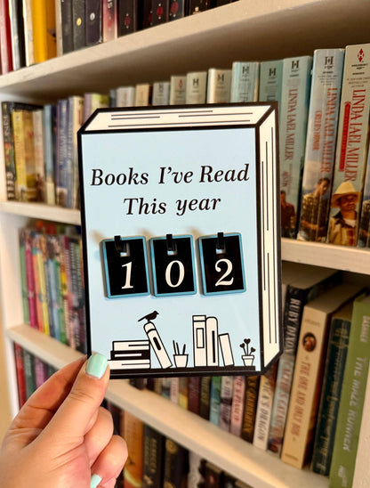 Acrylic Yearly Book Counter - Light Blue