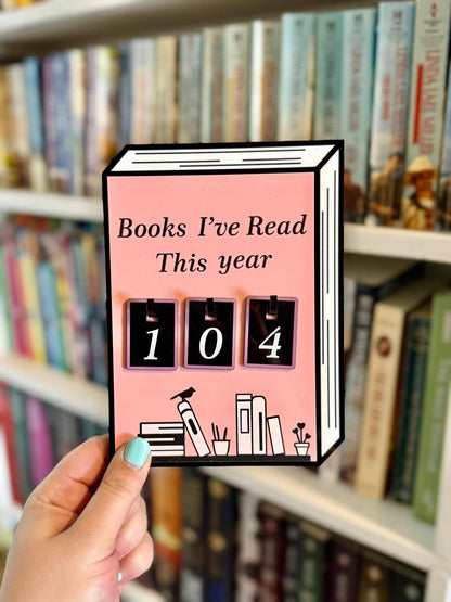 Acrylic Yearly Book Counter - Pink