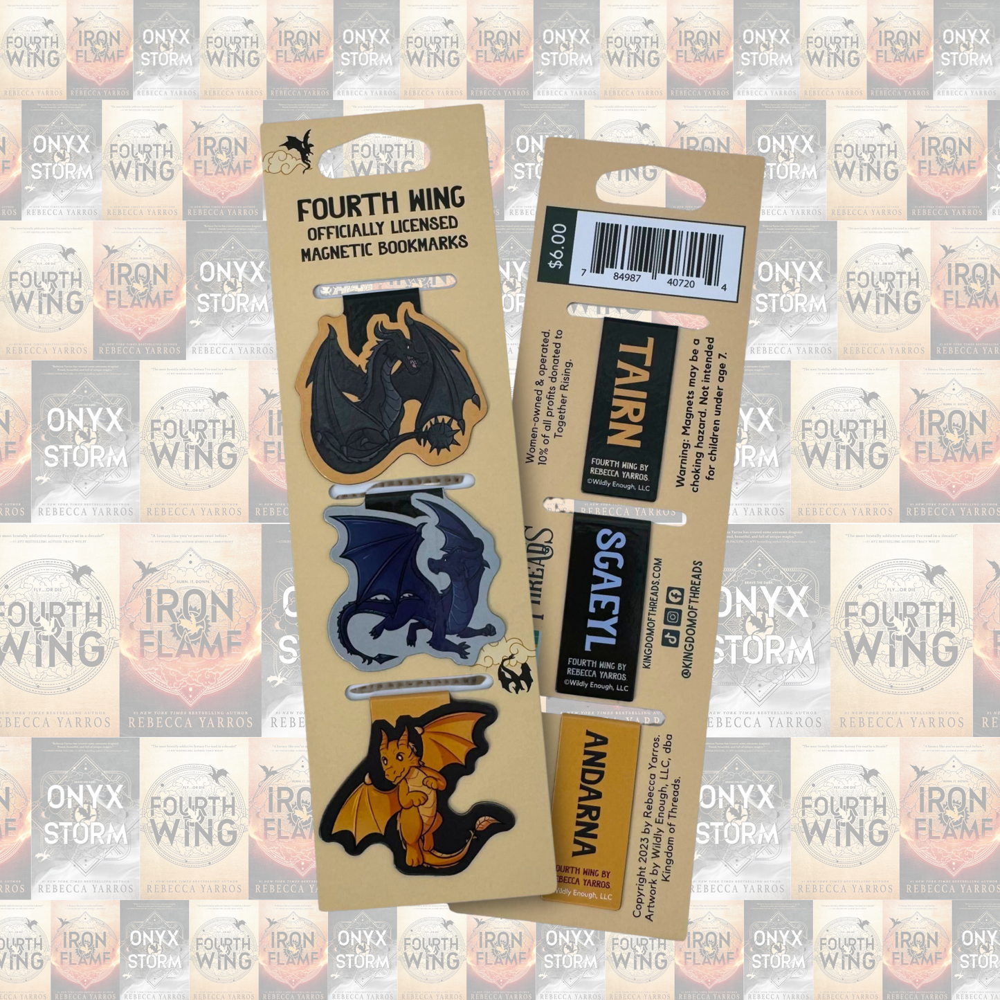 Fourth Wing Magnetic Bookmark Set | Dragons