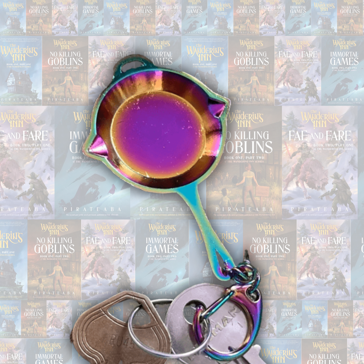 The Wandering Inn Frying Pan Keychain (Rainbow)