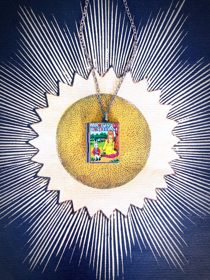 Book Locket Alice In Wonderland - Picnic with Rabbit