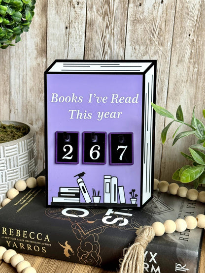 Acrylic Yearly Book Counter - Lilac