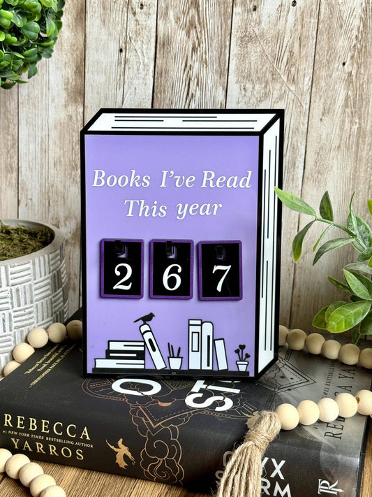 Acrylic Yearly Book Counter - Lilac