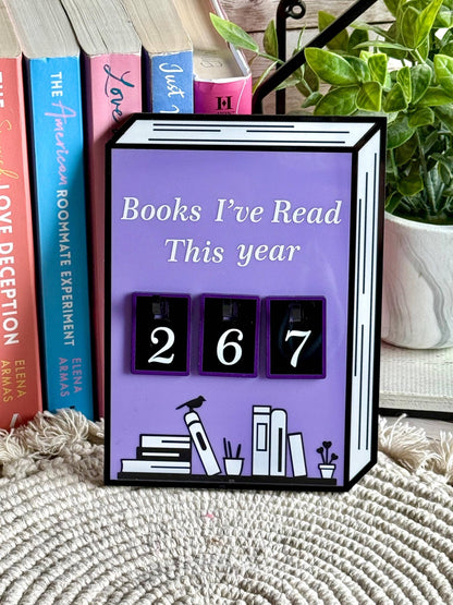 Acrylic Yearly Book Counter - Lilac