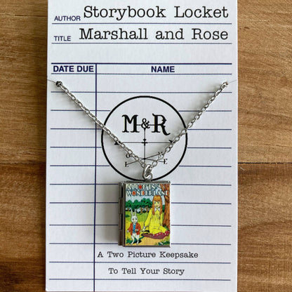 Book Locket Alice In Wonderland - Picnic with Rabbit