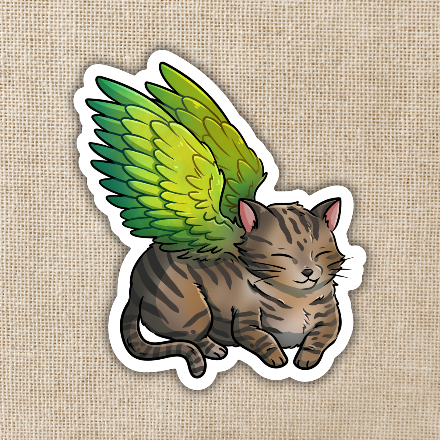 The Spellshop Sticker | Winged Tabby Cat