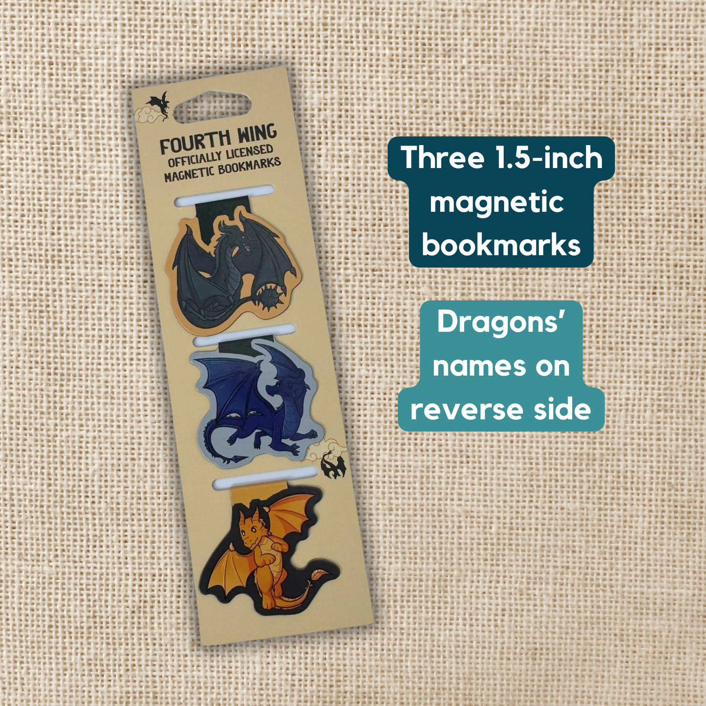 Fourth Wing Magnetic Bookmark Set | Dragons