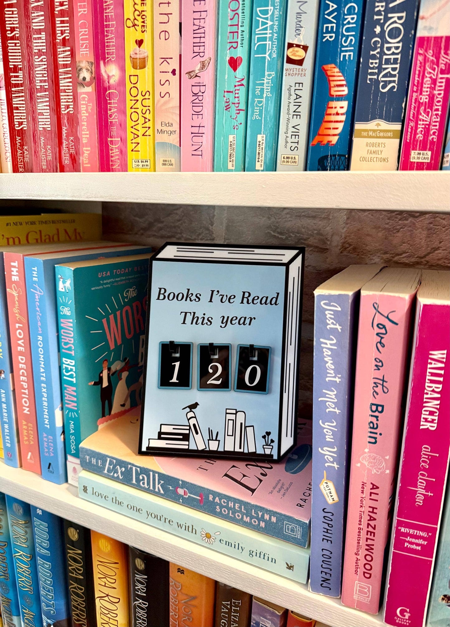 Acrylic Yearly Book Counter - Light Blue