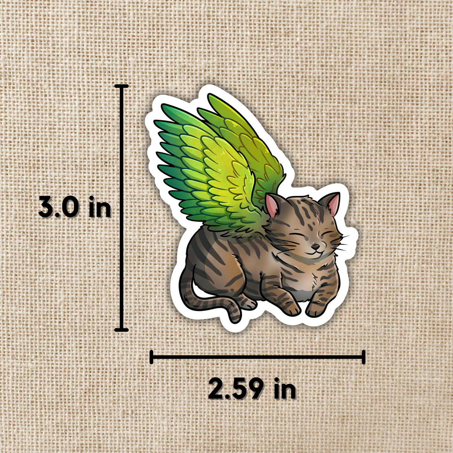 The Spellshop Sticker | Winged Tabby Cat