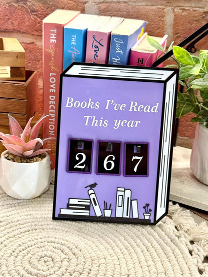 Acrylic Yearly Book Counter - Lilac
