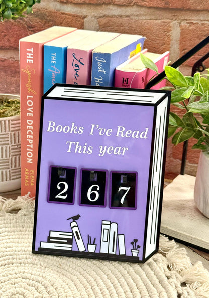 Acrylic Yearly Book Counter - Lilac
